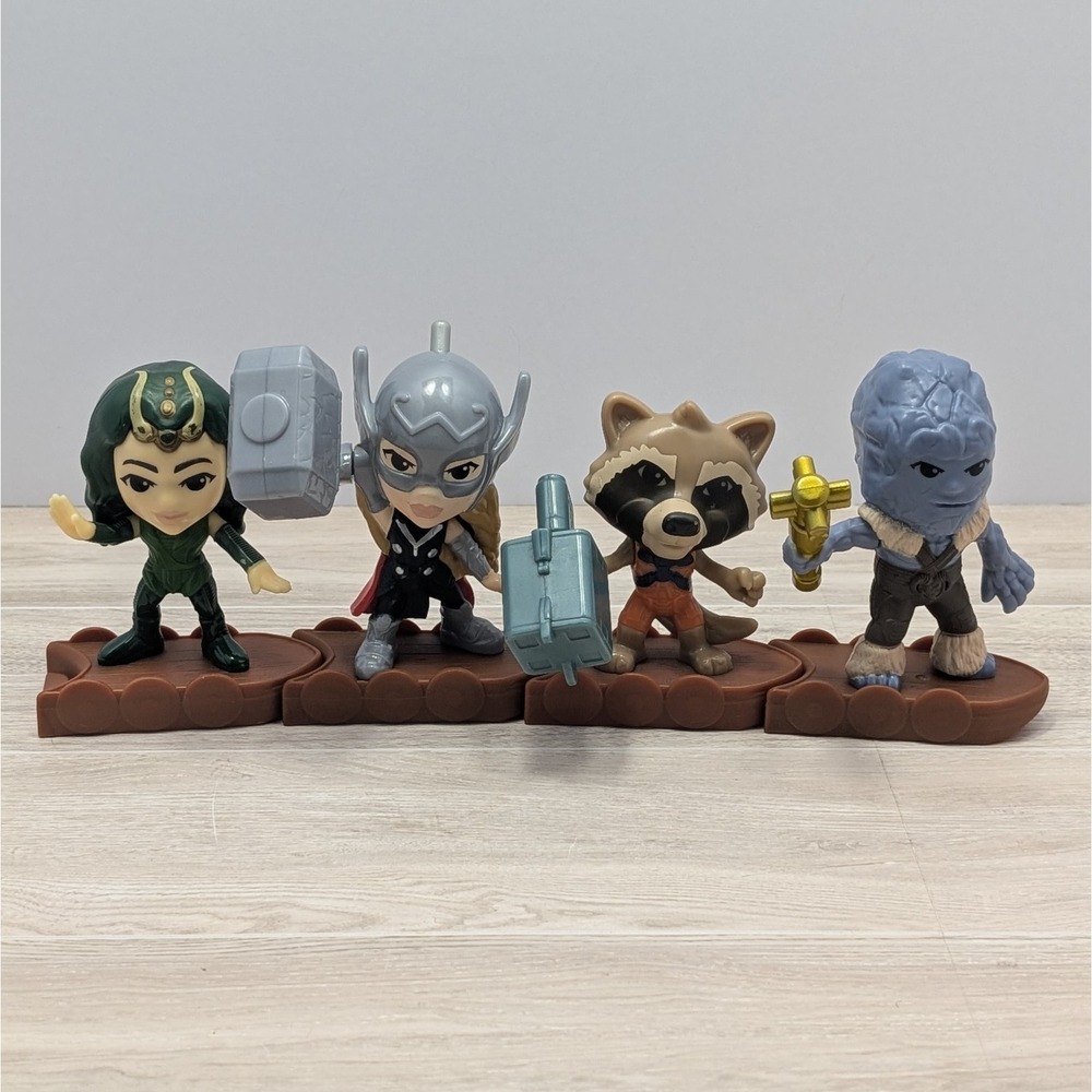THOR LOVE & THUNDER McDonalds Happy Meal Toys Rocket Racoon Korg Set Of 4 2022